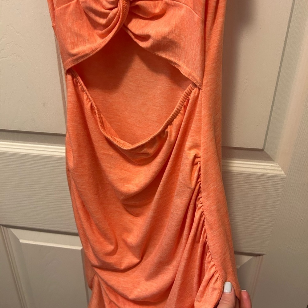 Orange Cutout Bodycon Dress - Picture 5 of 9